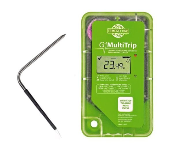 temprecord g4 mutlitrip temperature data logger with bent probe