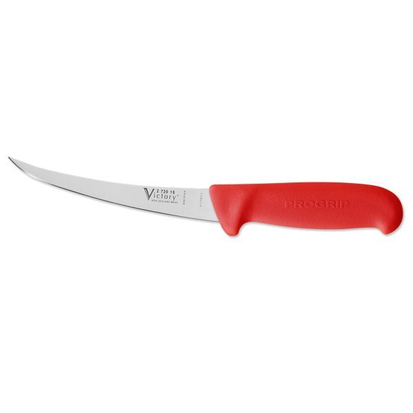 Victory Knives Narrow Curved Boning Knife Red